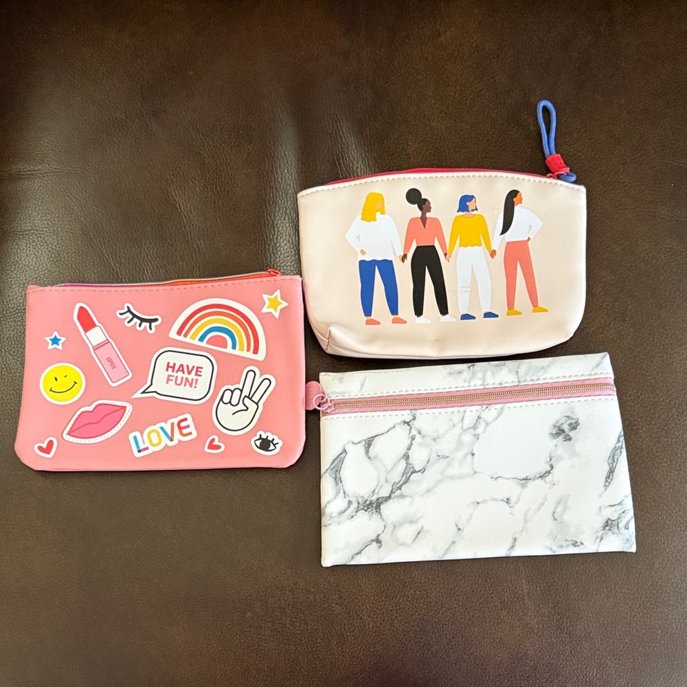 Ipsy NWOT 3 Cosmetic Bags